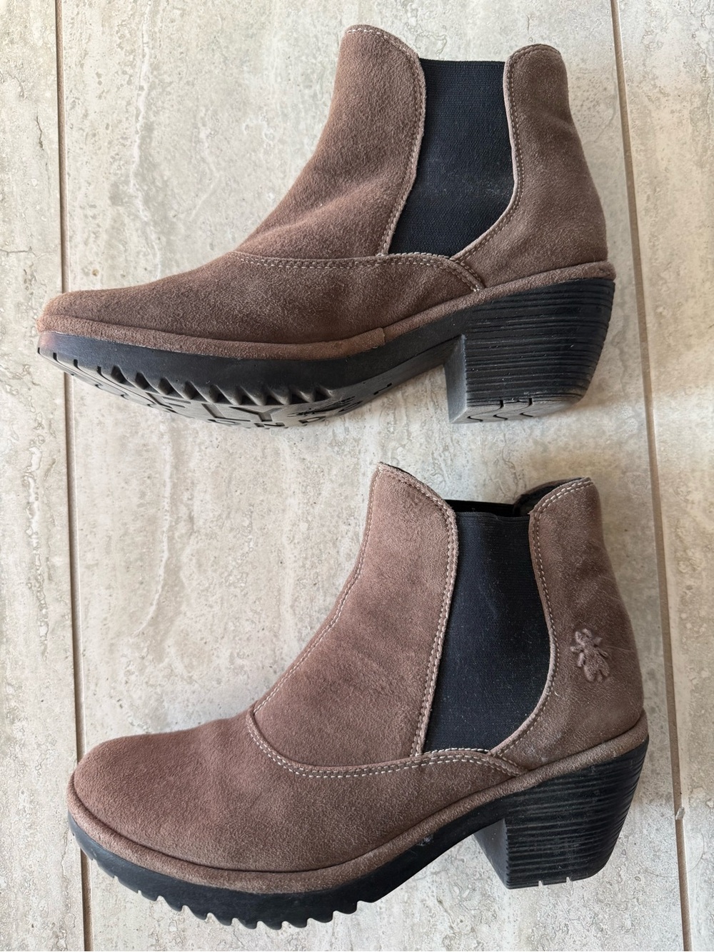 Fly London Taupe Suede Ankle Boots